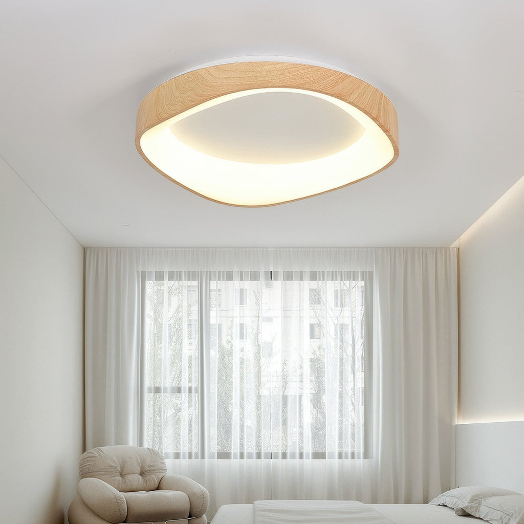Fenna Wood Grain LED Ceiling Light, 40 or 50cm