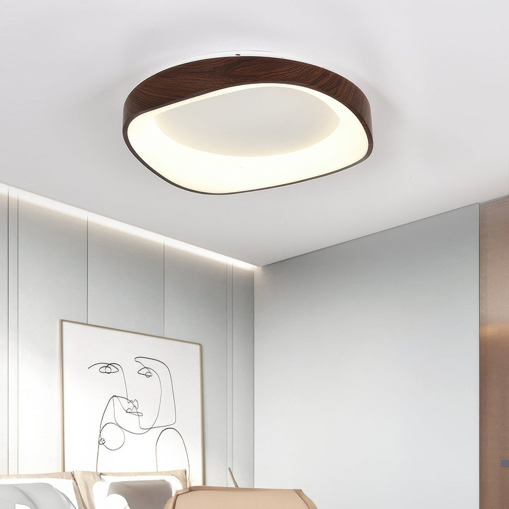 Fenna Wood Grain LED Ceiling Light, 40 or 50cm
