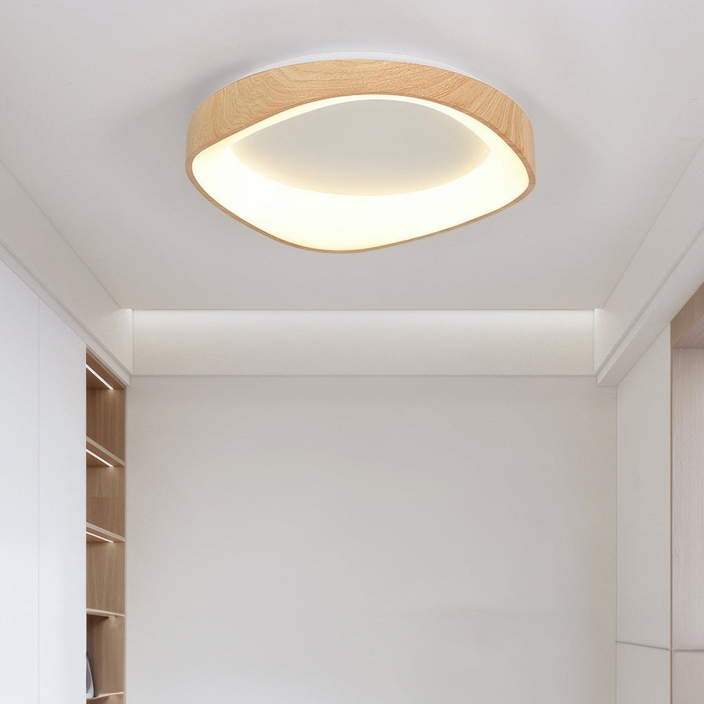 Fenna Wood Grain LED Ceiling Light, 40 or 50cm