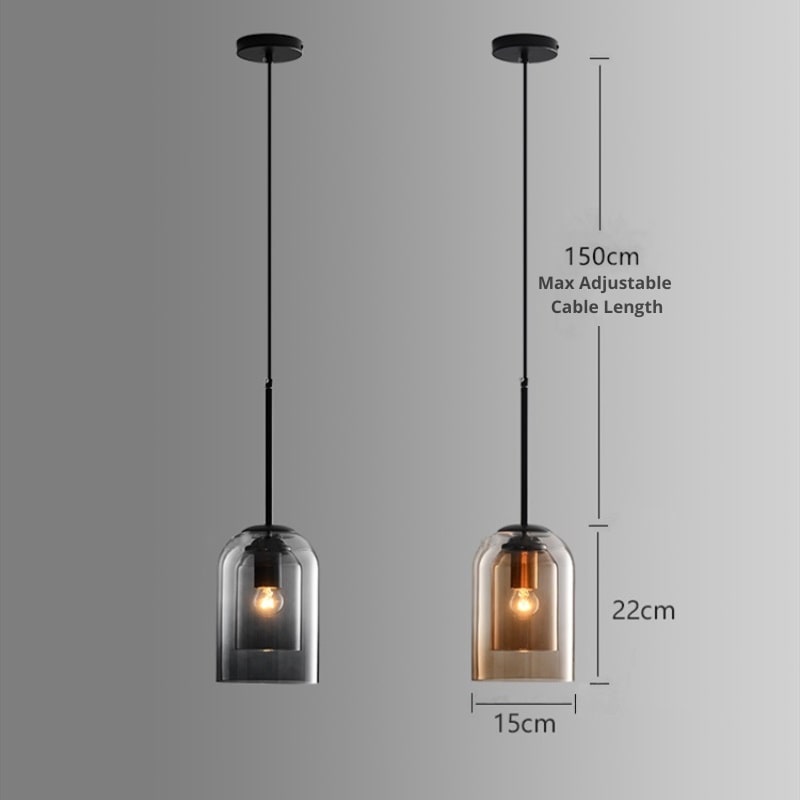 Mica Double Glass Pendant Light