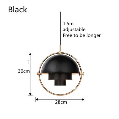 Ring & Layered Dome Metal Pendant Light