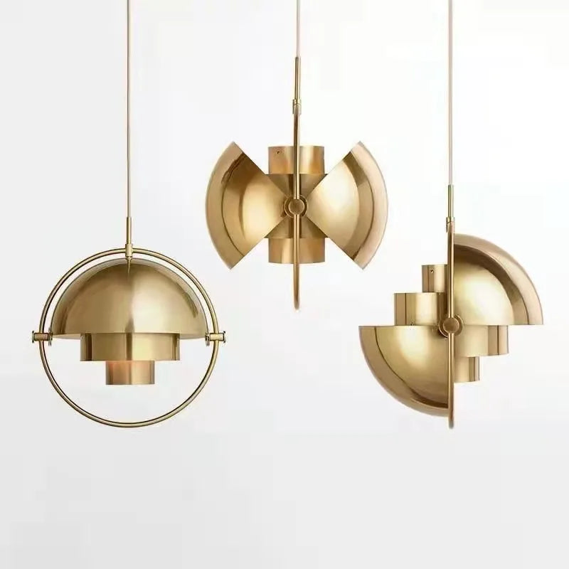 Ring & Layered Dome Metal Pendant Light
