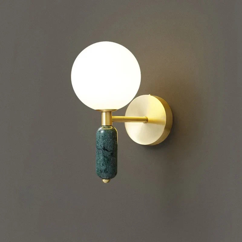 Vela Marble & Glass Gold Wall Sconce