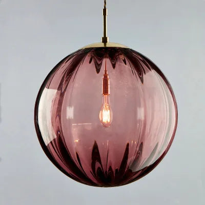 Coloured Glass Ball Pendant Light