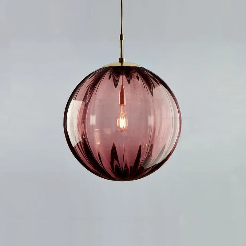 Coloured Glass Ball Pendant Light