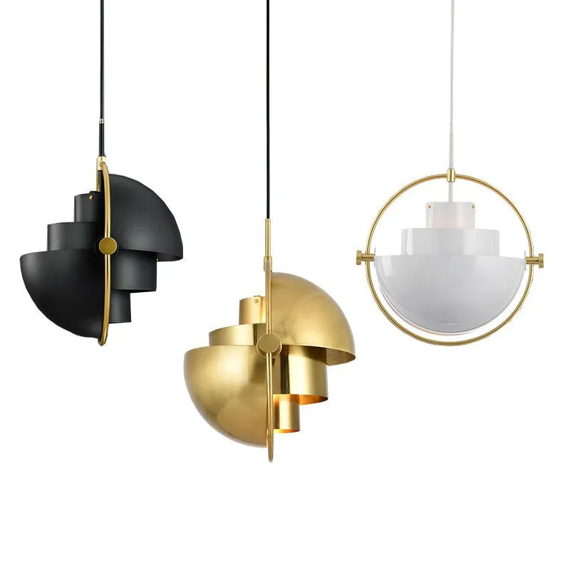Ring & Layered Dome Metal Pendant Light