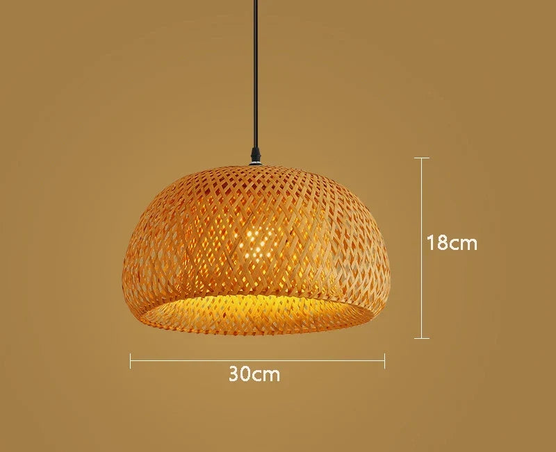 Woven Bamboo & Rattan Pendant Light