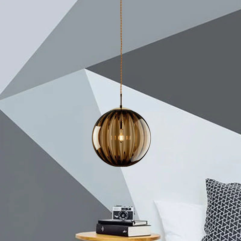 Coloured Glass Ball Pendant Light