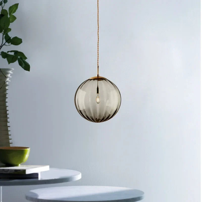 Coloured Glass Ball Pendant Light