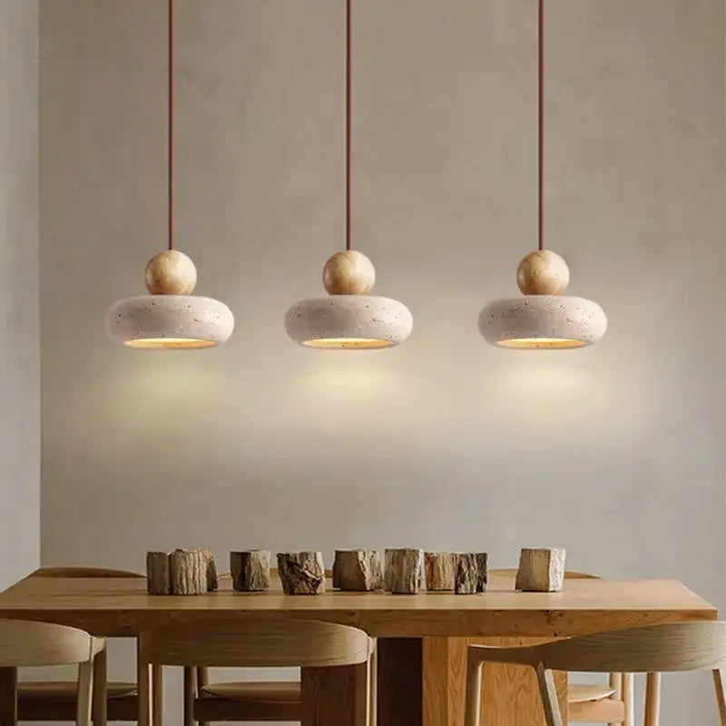 Tova Stone & Wood Mini Pendant Light