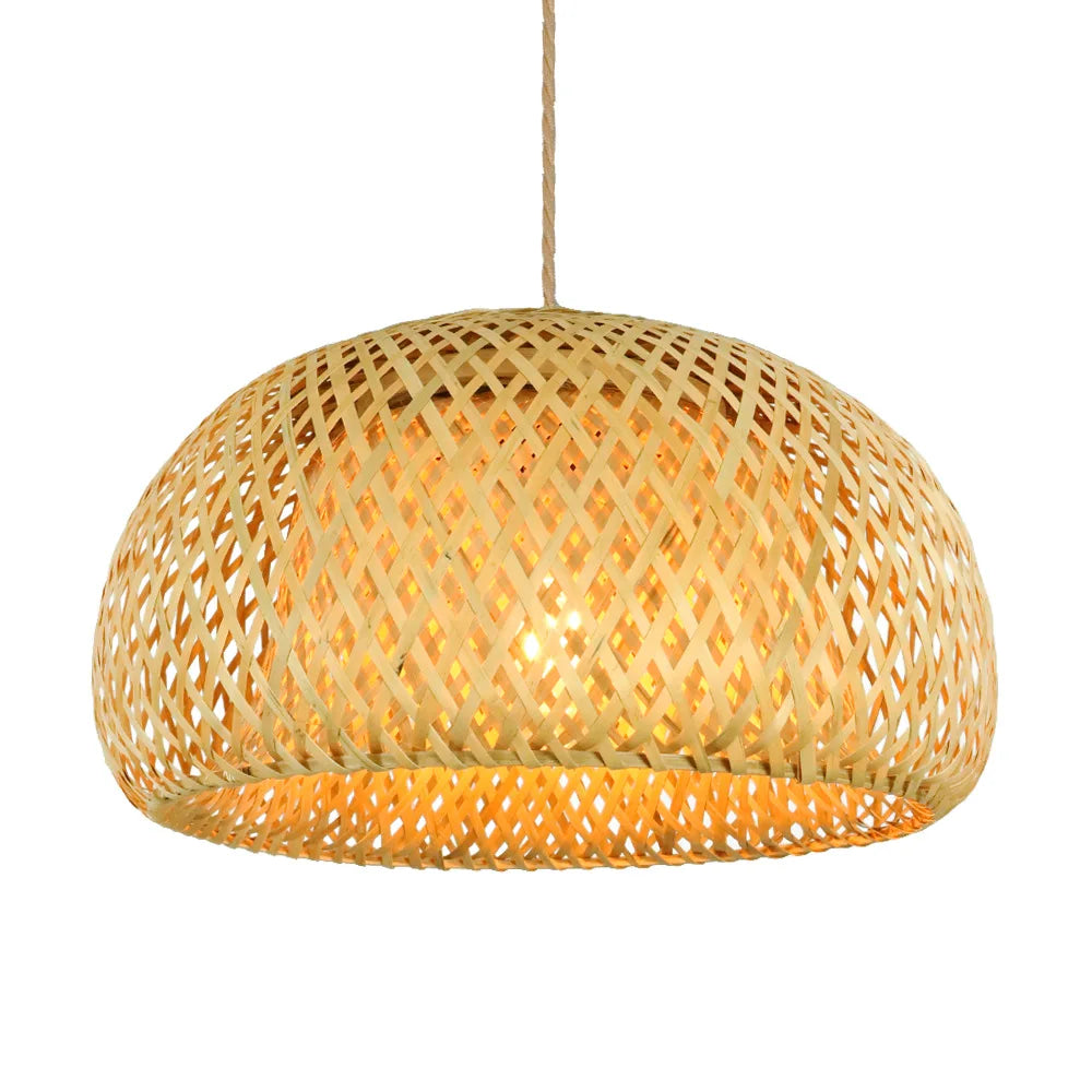 Woven Bamboo & Rattan Pendant Light