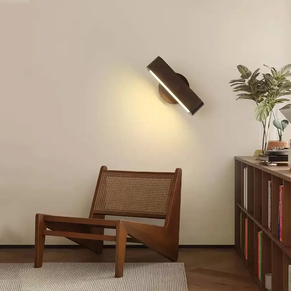 Haru Rotating Wood & Aluminium Wall Lamp
