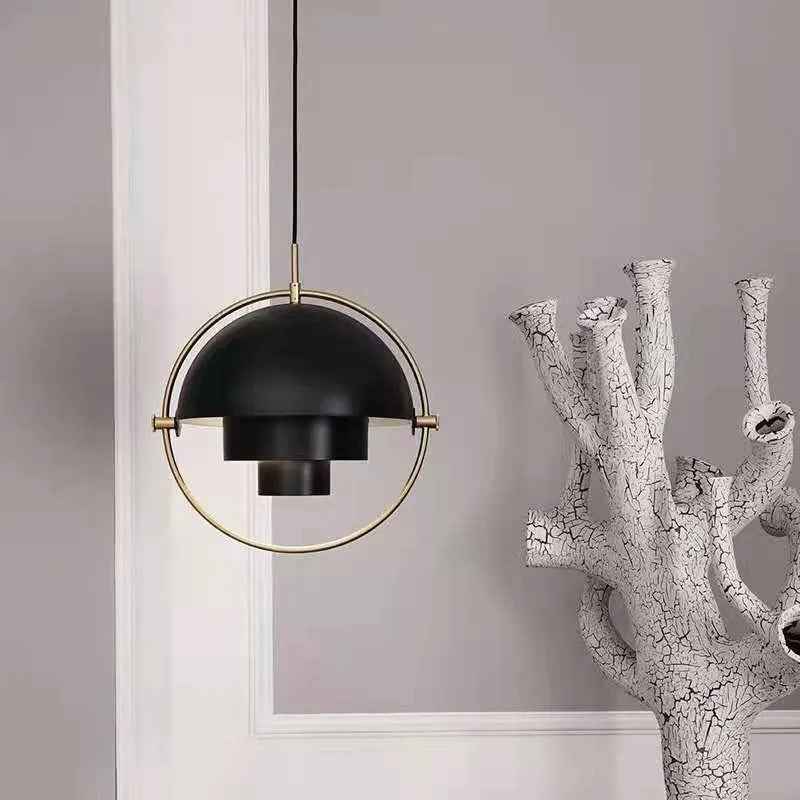 Ring & Layered Dome Metal Pendant Light