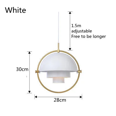Ring & Layered Dome Metal Pendant Light