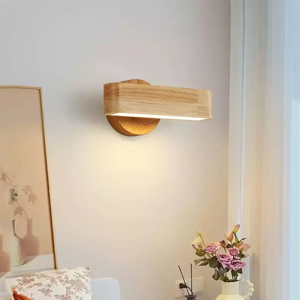 Haru Rotating Wood & Aluminium Wall Lamp
