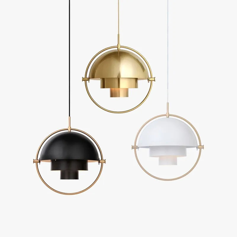 Ring & Layered Dome Metal Pendant Light