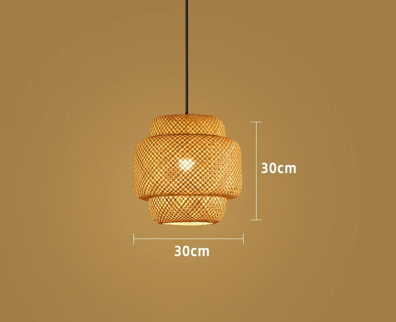 Woven Bamboo & Rattan Pendant Light