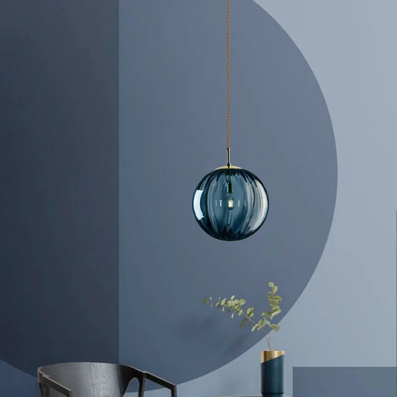 Coloured Glass Ball Pendant Light