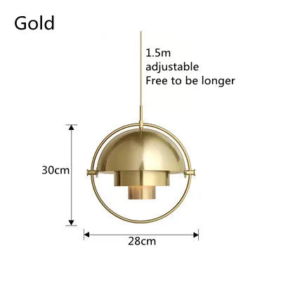 Ring & Layered Dome Metal Pendant Light
