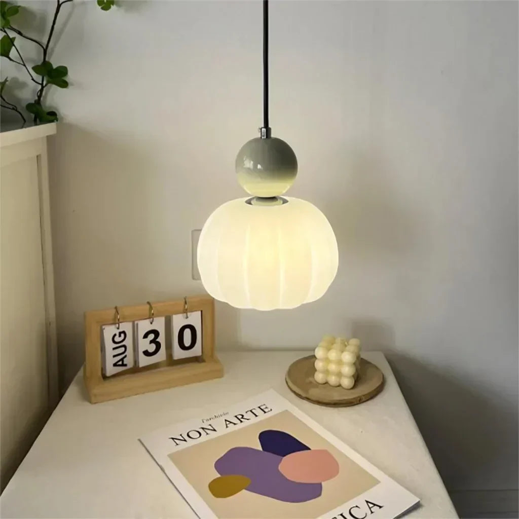 Pumpkin Glass Pendant Light | Single or Triple