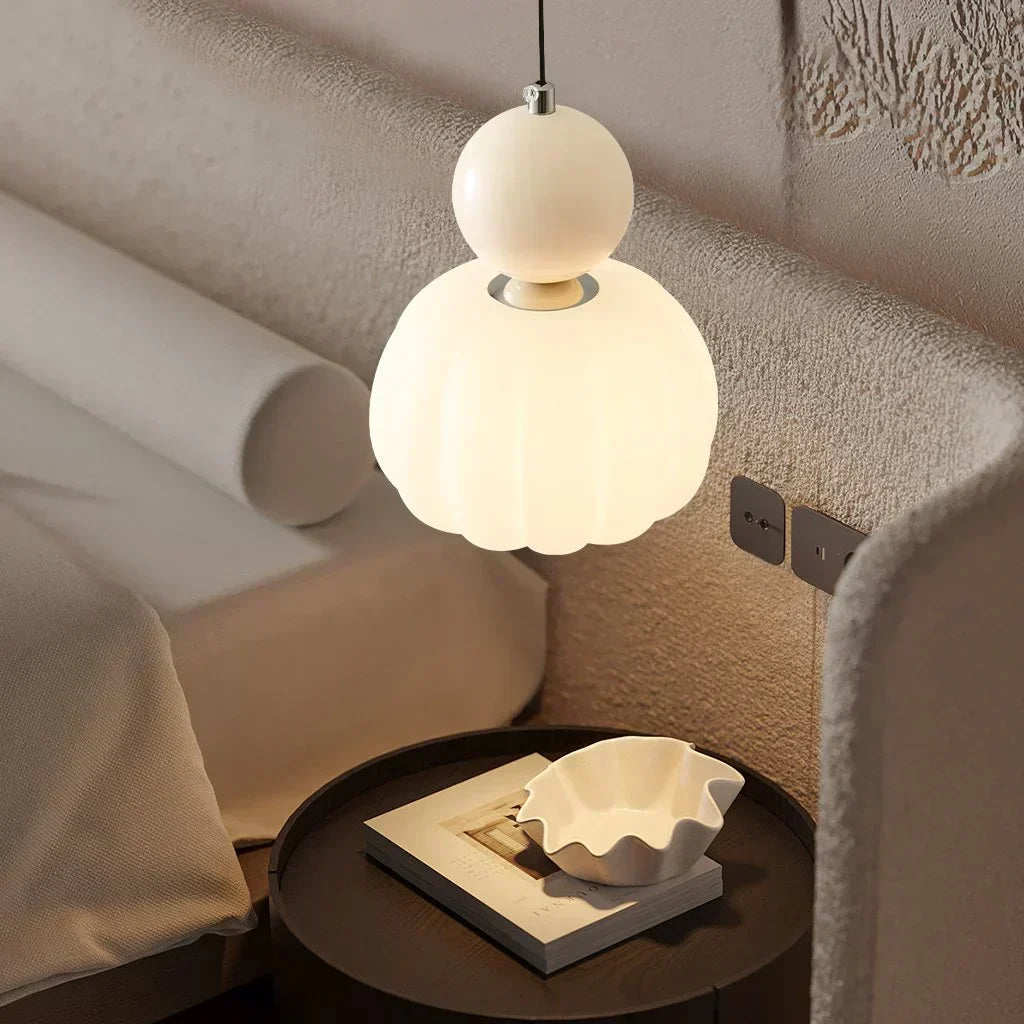 Pumpkin Glass Pendant Light | Single or Triple