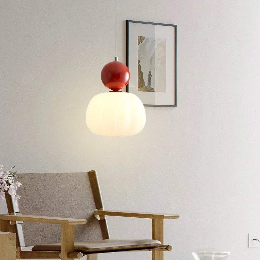Pumpkin Glass Pendant Light | Single or Triple