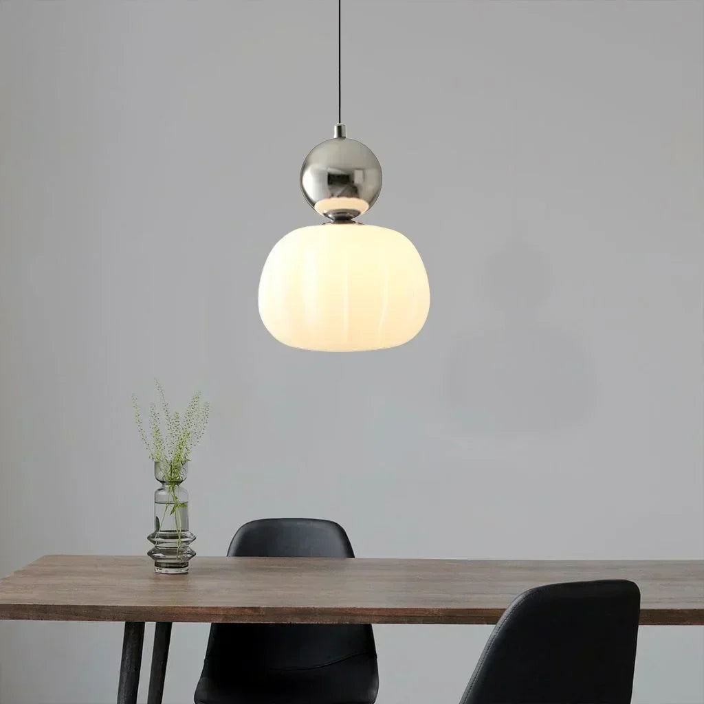 Pumpkin Glass Pendant Light | Single or Triple