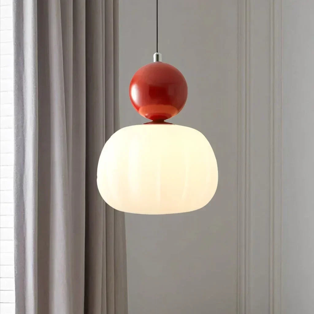 Pumpkin Glass Pendant Light | Single or Triple