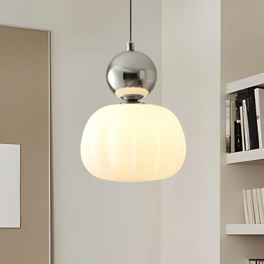 Pumpkin Glass Pendant Light | Single or Triple