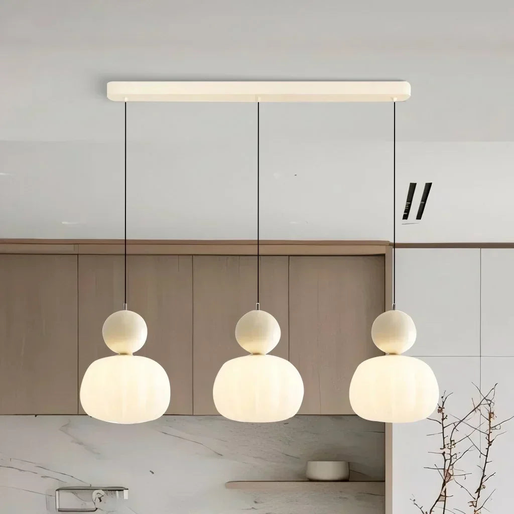 Pumpkin Glass Pendant Light | Single or Triple
