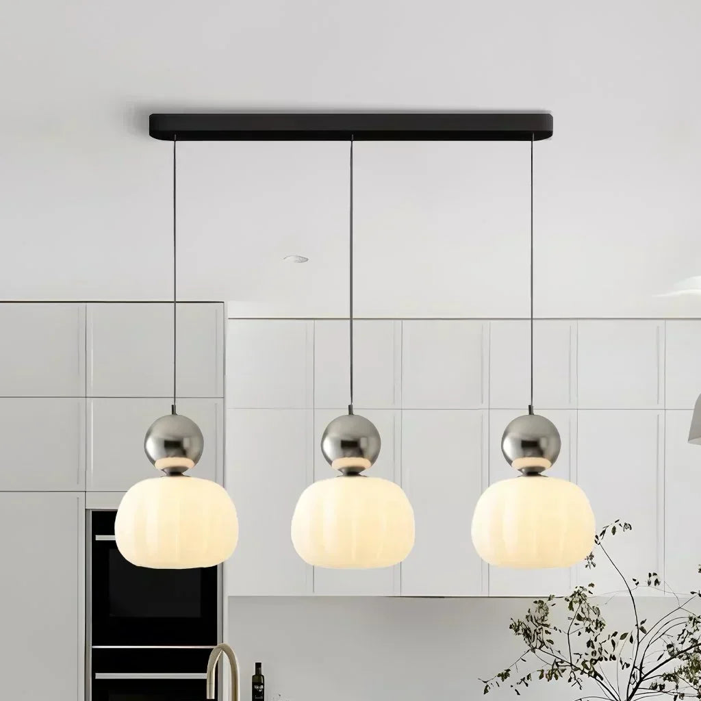Pumpkin Glass Pendant Light | Single or Triple