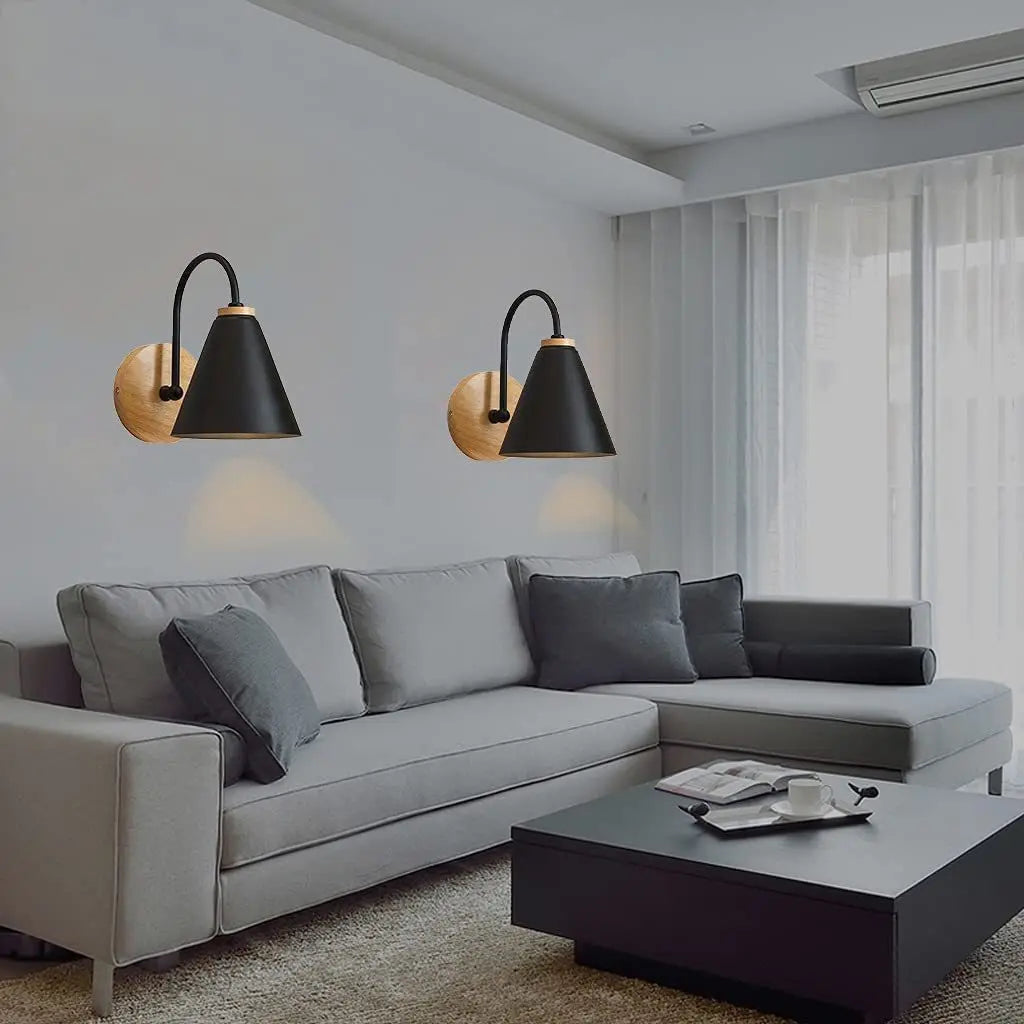 Rune Wood & Iron Nordic Wall Light