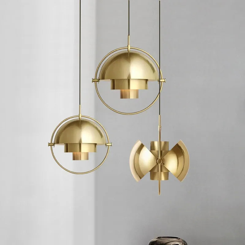 Ring & Layered Dome Metal Pendant Light