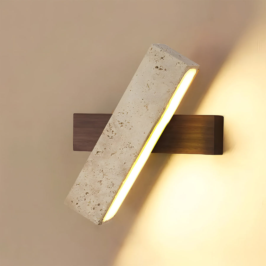 Ines Travertine & Wood LED Wall Light