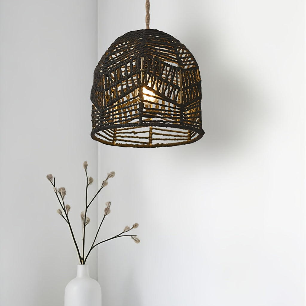 Woven Paper Rope Bell Lampshade