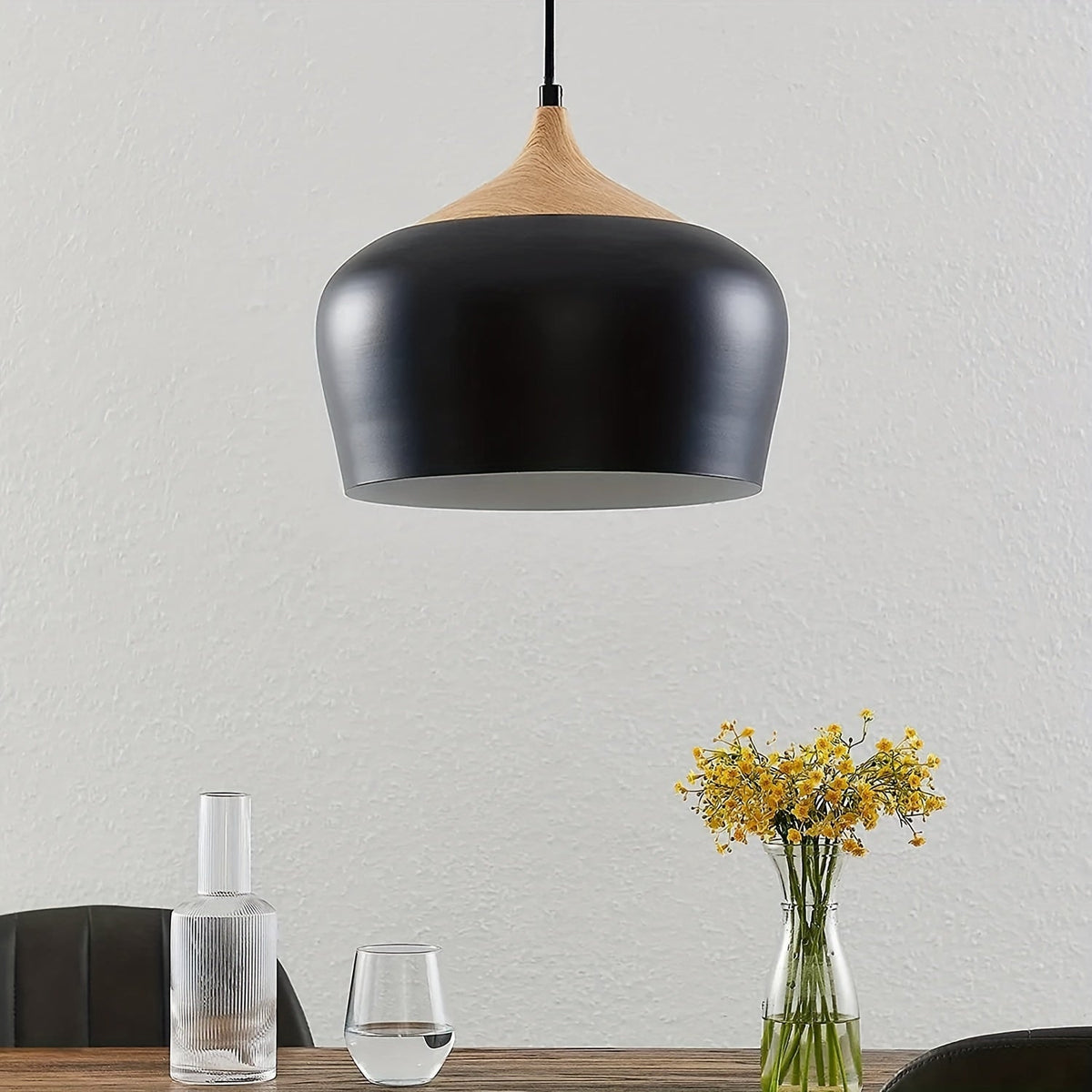 Nils Metal & Wood Grain Pendant Light