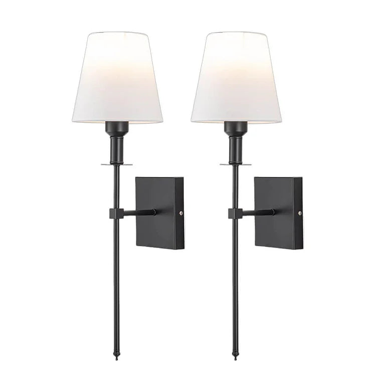 Rechargeable Fabric Shade Wall Lights – Pair
