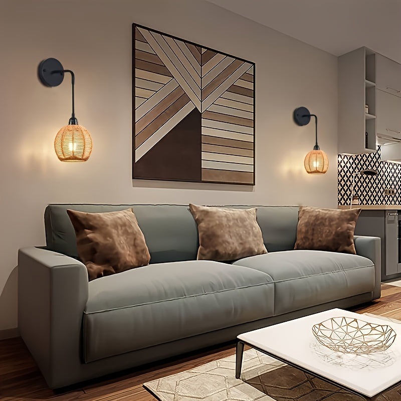 Rattan Drop Wall Light