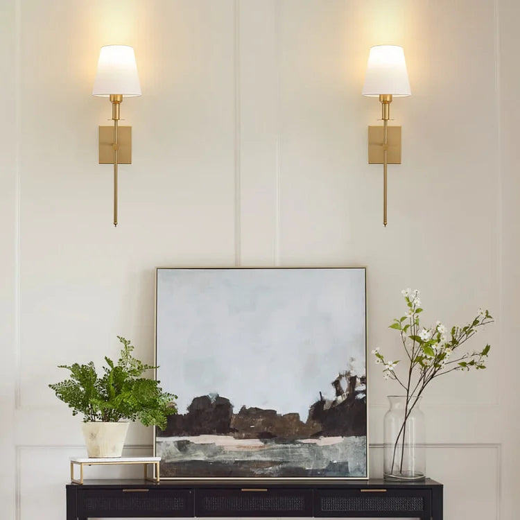 Rechargeable Fabric Shade Wall Lights – Pair