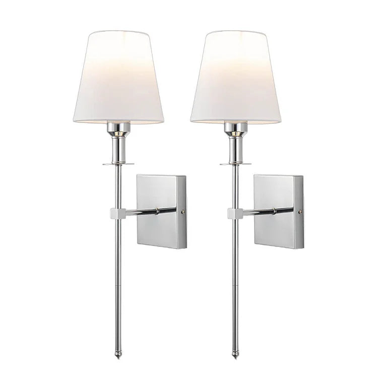 Rechargeable Fabric Shade Wall Lights – Pair