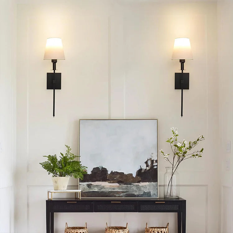 Rechargeable Fabric Shade Wall Lights – Pair