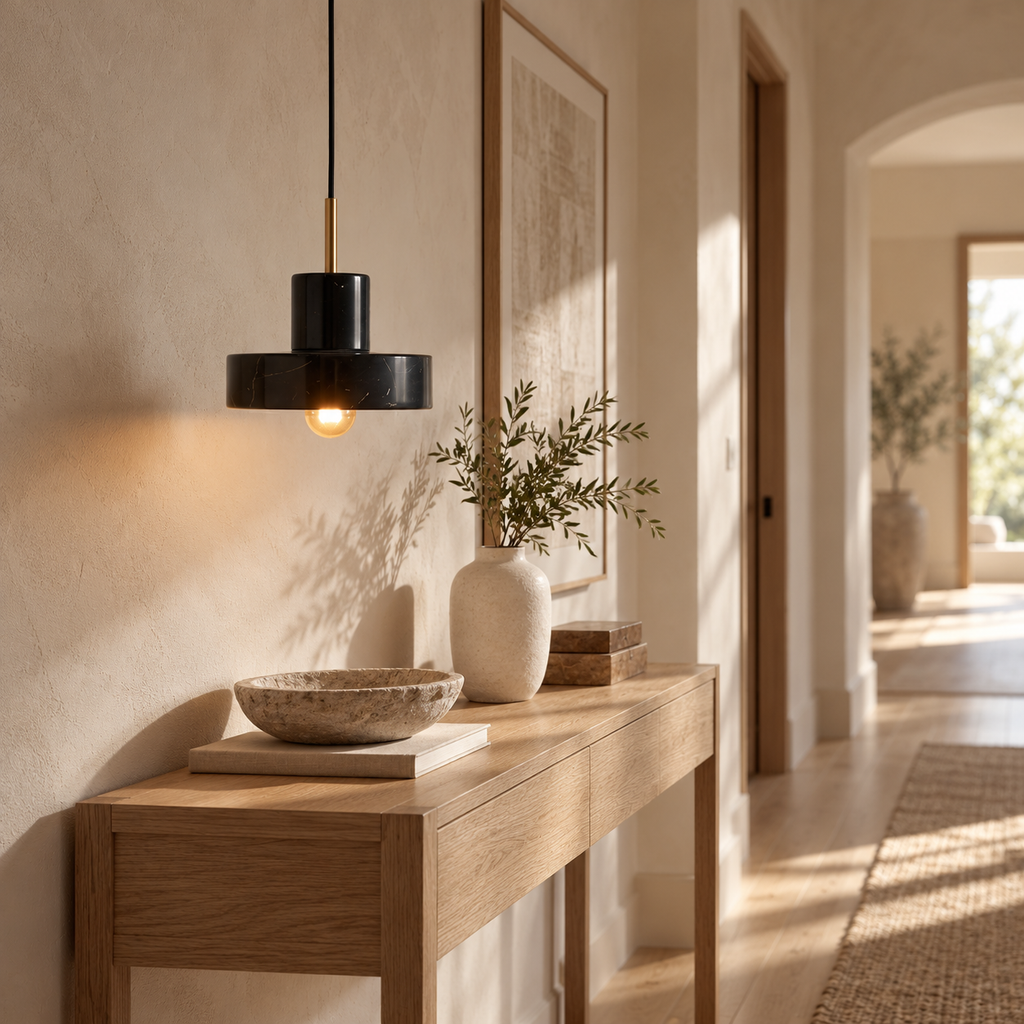 Petra Natural Marble Pendant Light