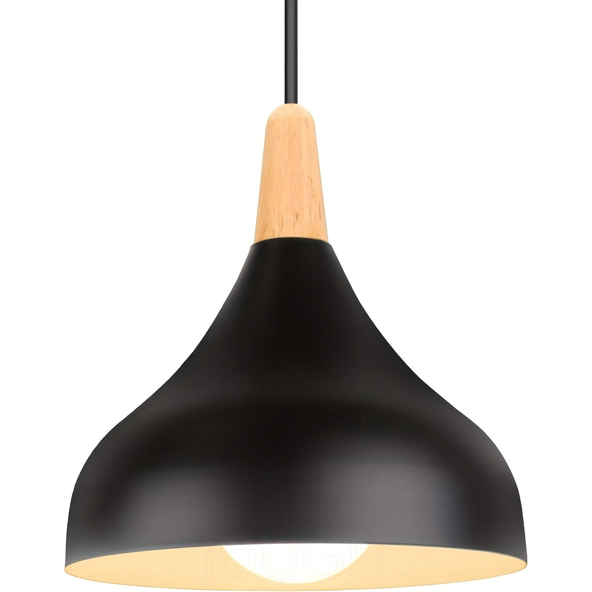 Edie Teardrop Metal & Wood Pendant Light