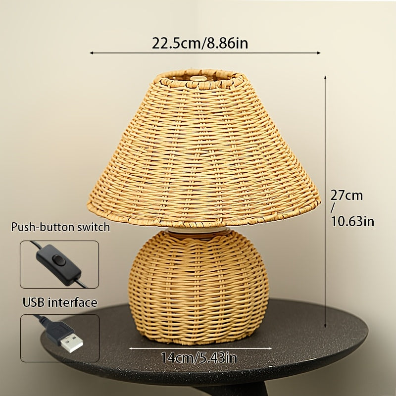 Woven Bamboo Table Lamp