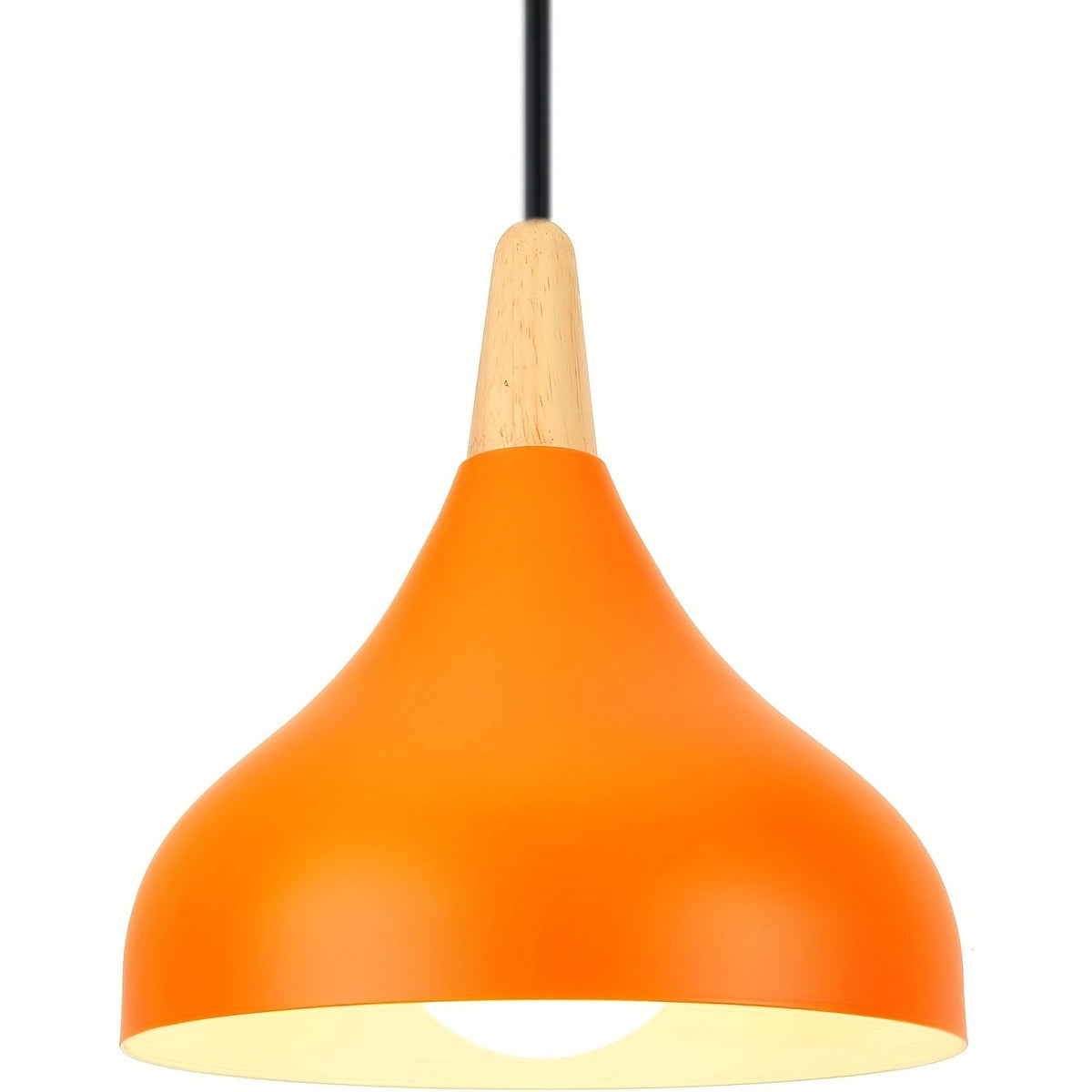 Edie Teardrop Metal & Wood Pendant Light