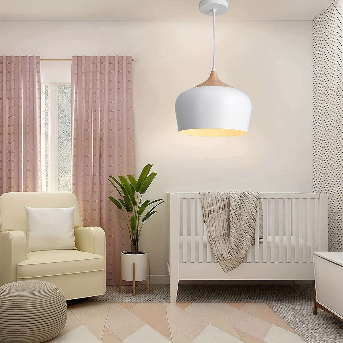 Nils Metal & Wood Grain Pendant Light