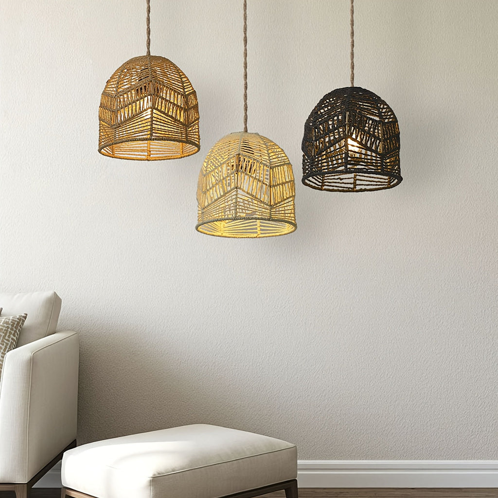 Woven Paper Rope Bell Lampshade