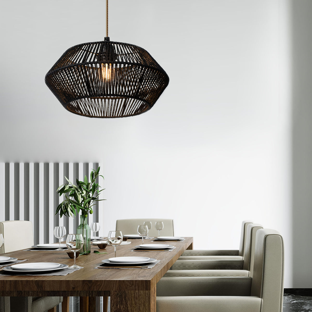 Geometric Paper Rope Pendant Lampshade