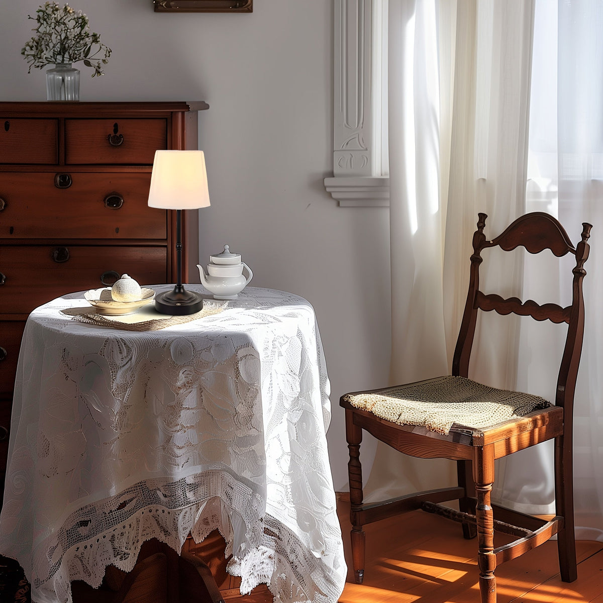 Cordless Fabric Shade Table Lamp