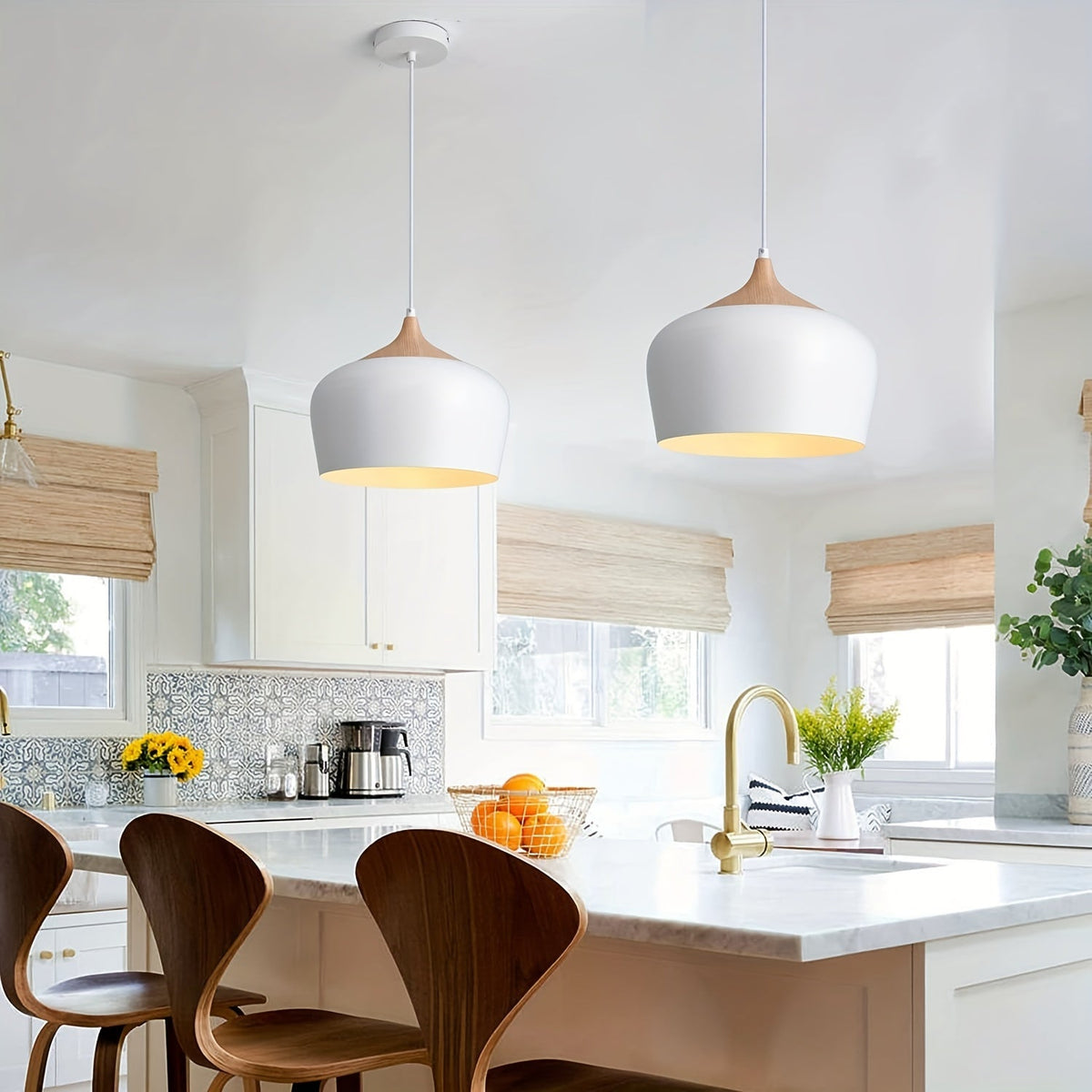 Nils Metal & Wood Grain Pendant Light